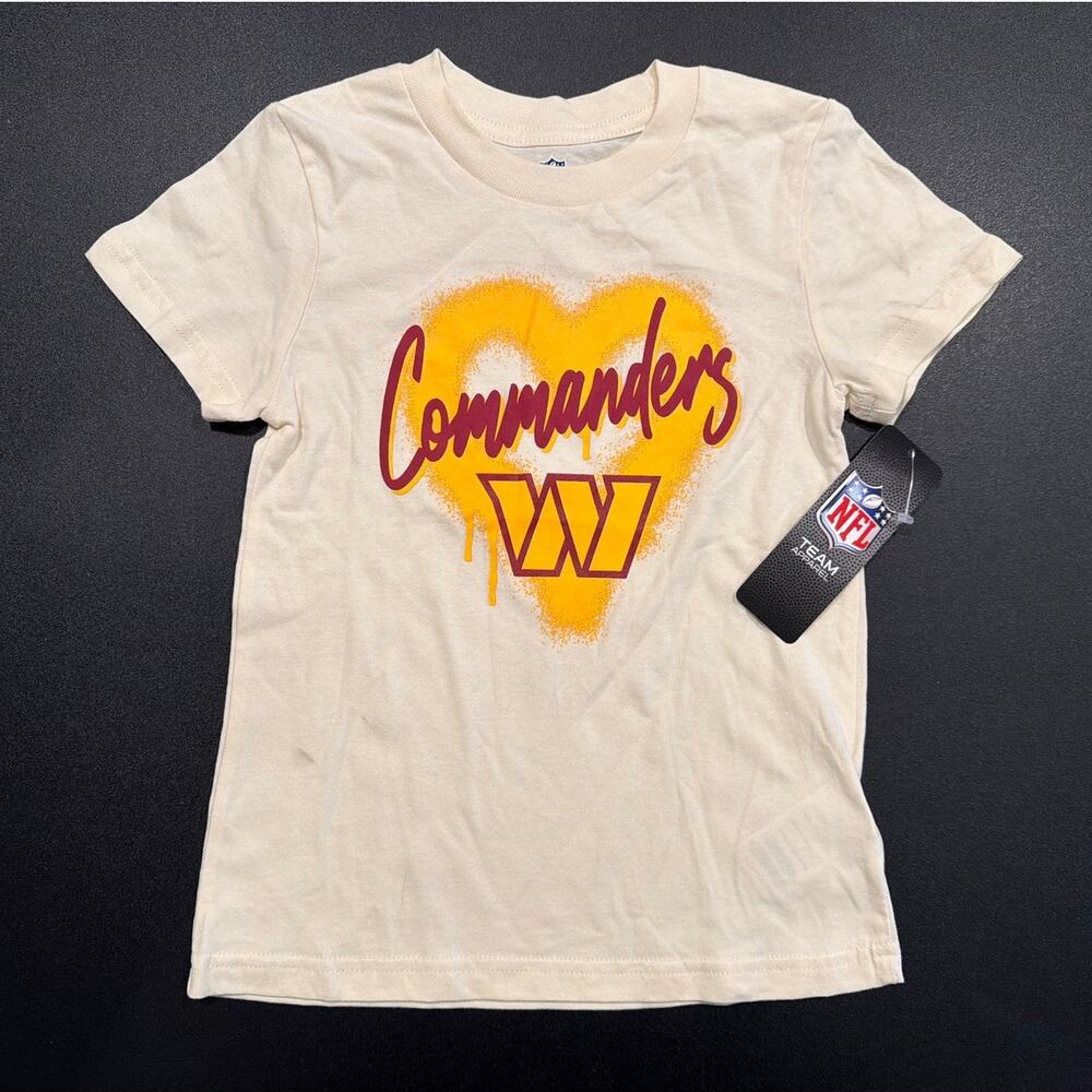 NWT NFL Team Apparel Washington Commanders Girls T-Shirt, Size Large 6X *FLAW*